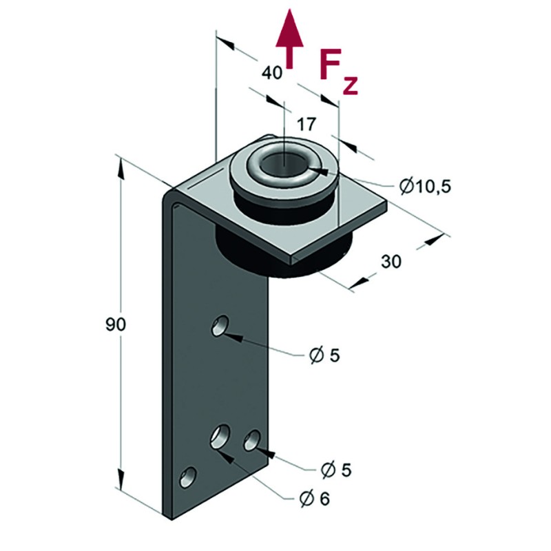 Supporto Fonoassorbente LLN 90mm Inox A4