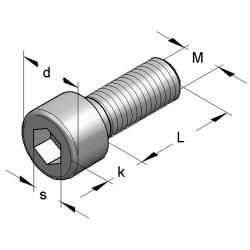 Vite Brugola Testa Cilindrica M12x25mm ZnNi (Conf 100pz)