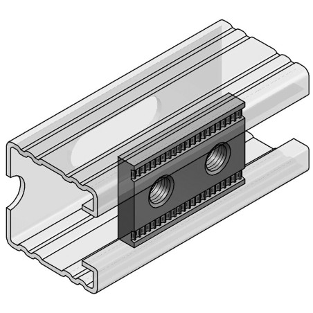 Piastra Dentata 2-Fori M12 ZnNi (Conf 50pz)