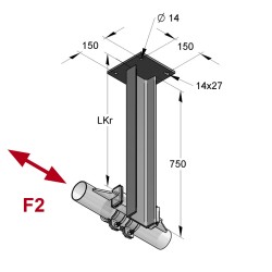 Mensola per Punto Fisso 120/55/750