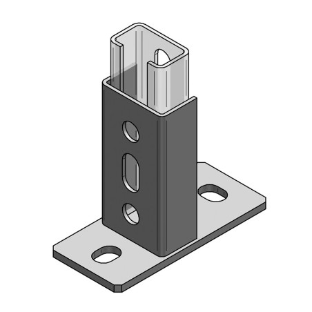 Piastra di Base Verticale 4 Fori Inox A4 Binario 35