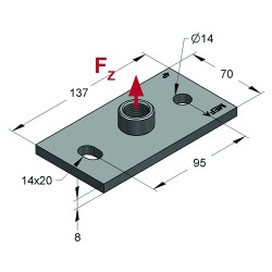 Piastra Filettata Tipo III 137x70x8 1/2" ZnNi