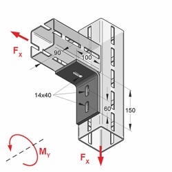 Angolare CENTUM 3 Fori XL100
