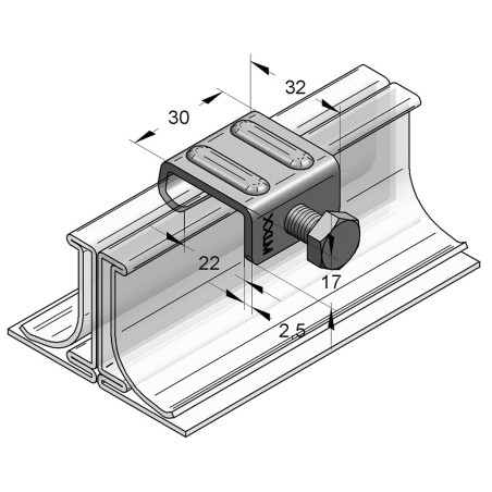 Morsetto TK con Foro per M16 (Conf 50pz)