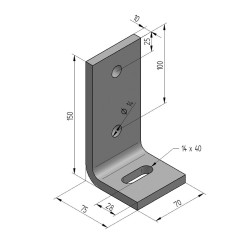 Angolare da Parete CENTUM 3-Fori XL80