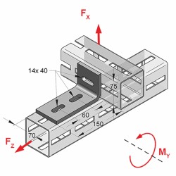 Angolare CENTUM 3 Fori XL80 Orizzontale