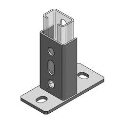 Piastra di Base Verticale 4 Fori Inox A4 Binario 35