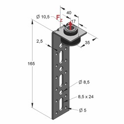 Supporto per Canali SD-LLN 165mm (Conf 50pz)