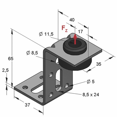 Supporto per Canali Z cG 73.5mm (Conf 50pz)