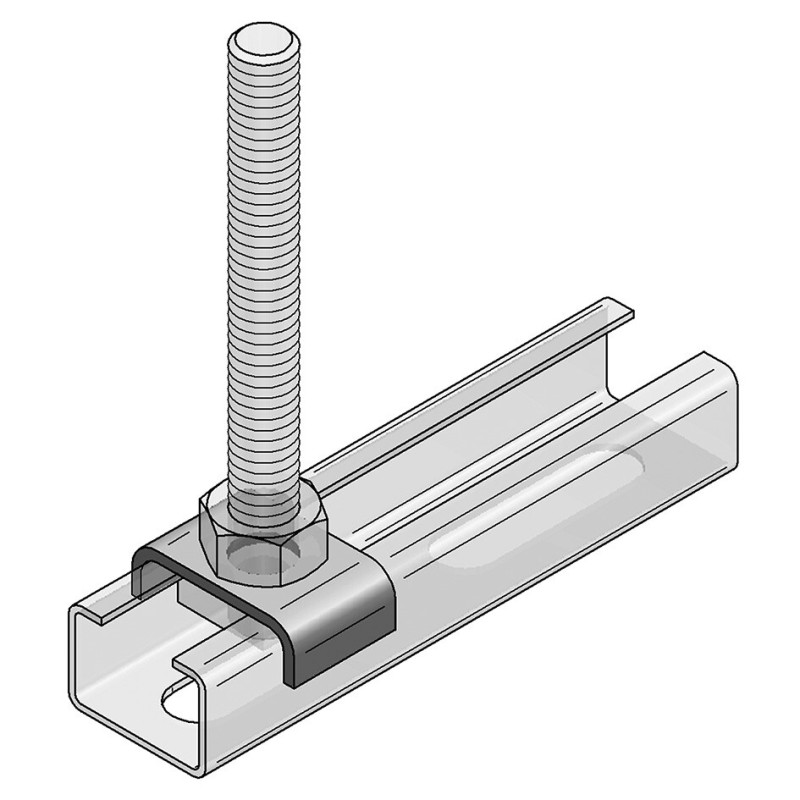 Griffa di Fissaggio per Binario 27 FORO 10.5mm (Conf 100pz)