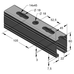 Binario 45/60/3 L=6 RAL fsv