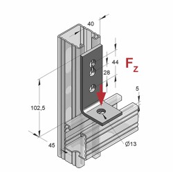 Angolare per Binario 40/5 3-Fori K ZnNi (Conf 50pz)