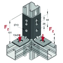 Squadretta di Giunzione C45 90° (Conf 15pz)