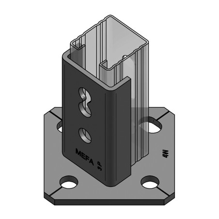Piastra di Base Orizz./Vert. per Binari L=45mm (fvz) (Conf 10pz)