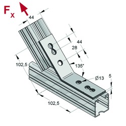 Angolare 40/5 4-Fori 135° (Conf 50pz)