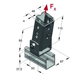 Piastra Snodata per Binari L=45mm ZnNi (Conf 10pz)