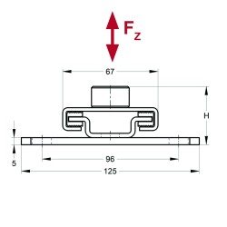 Slitta GL-200 con Piastra 2x1/2" ZnNi