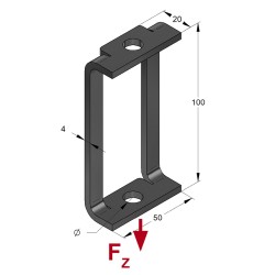 Regolatore in Altezza 100/50/4 2-Fori M10 (Conf 50pz)
