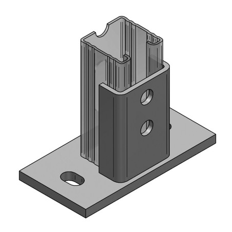 Piastra di Base Verticale per Binari L=45mm (Conf 10pz)