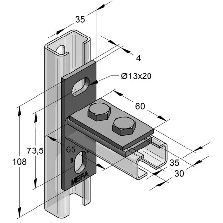 Piastra Frontale 35 Trasversale (Conf 20pz)