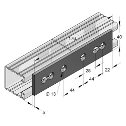 Connettore Piatto 40/5 4-Fori (Conf 25pz)
