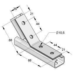 Squadretta 35/4 4-Fori 135° (Conf 50pz)