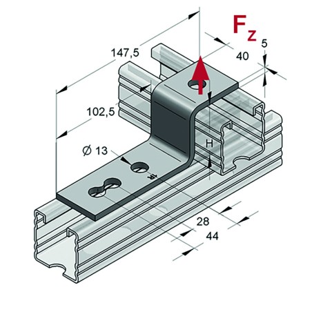 Piastra a Gradino 40/5 3-Fori 45 (Conf 25pz)
