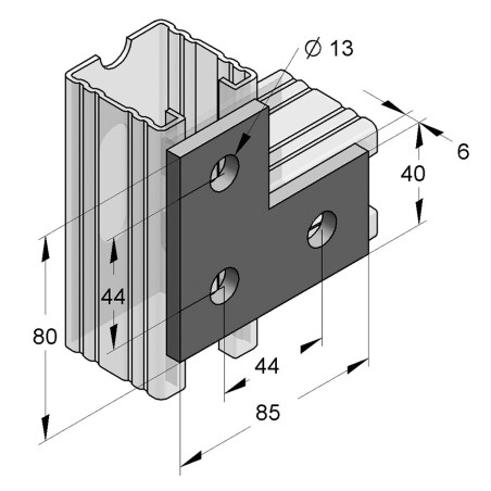 Connettore Piatto 40/6 A L (Conf 25pz)