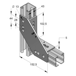 Nodo Universale 152.5x45x5 ZnNi (Conf 10pz)