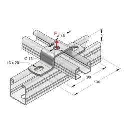 Piastra ad U per Binari 45x26 (Conf 25pz)