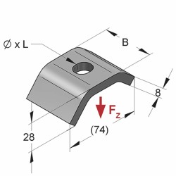 Rampone di Fissaggio Binari L=45mm M12 fvz (Conf 20pz)