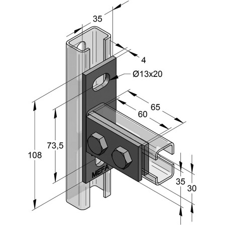 Piastra Frontale 45/45 (Conf 25pz)
