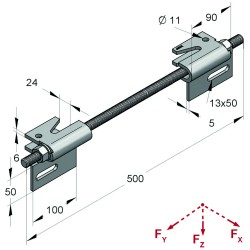 Morsetto per Trave Tipo D IV Verticale (Conf 5pz)