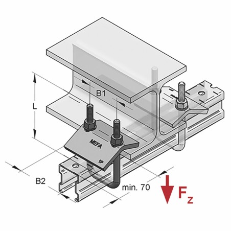 Set Morsetto Ancoraggio Binari 45x45/45x60 M10 (Conf 20pz)