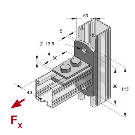 Piastra Frontale 45/45 Trasversale (Conf 25pz)