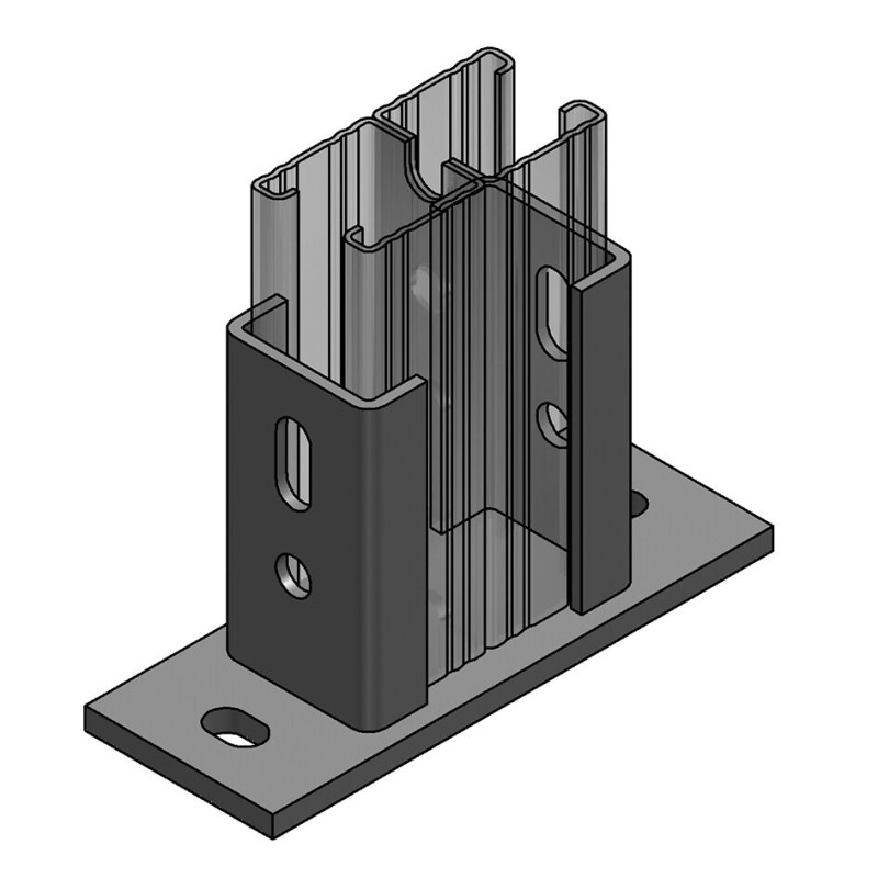 Piastra di Base per Binario 45/90 100x200x5 Inox A2