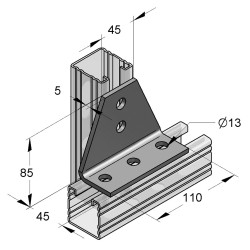 Piastra a T 90° ad Angolo (Conf 25pz)
