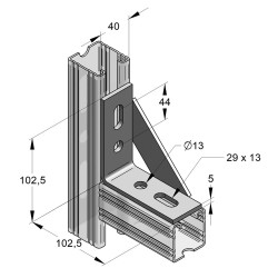 Nodo Triangolare 90° 4 Fori Inox A2