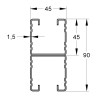 Binario Doppio 45/90/1,5 L=6 RAL fbv