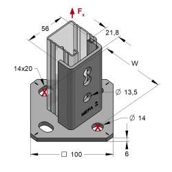 Piastra di Base Orizz./Vert. per Binari 45 (Conf 10pz)