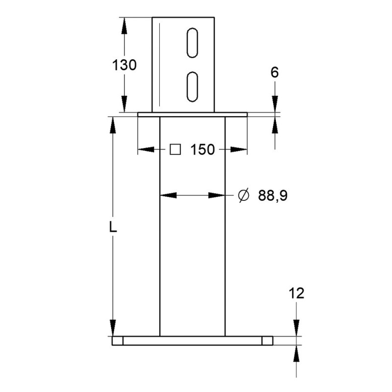 Elemento di Sostegno XL100 L=500mm Regolabile