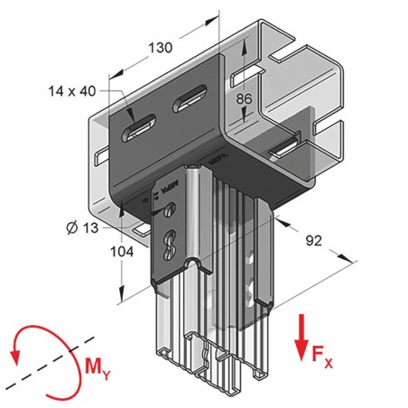 Piastra per Travi CENTUM XL120 Tipo 2 Longitudinale