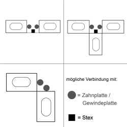 Squadretta di Giunzione C45 180° (Conf 15pz)