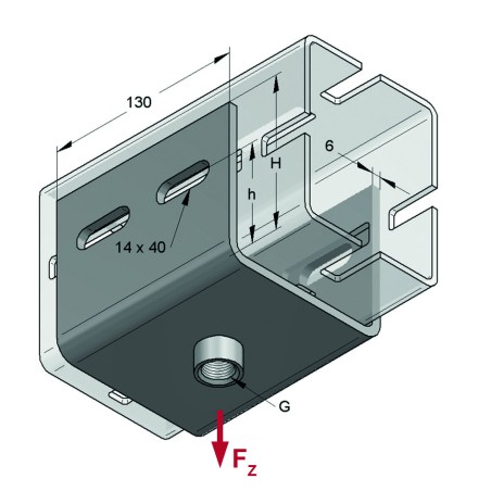 Angolare CENTUM 3 Fori XL120 Orizzontale