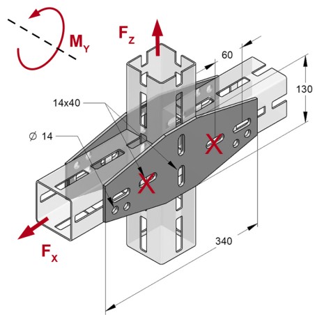 Angolare da Parete CENTUM 2-Fori XL100