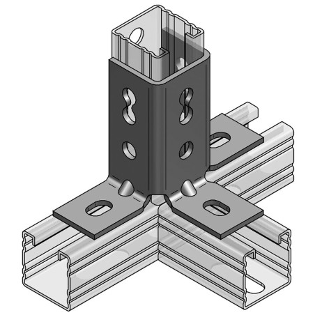Piastra di Base Verticale per Binari L=45mm (Conf 10pz)