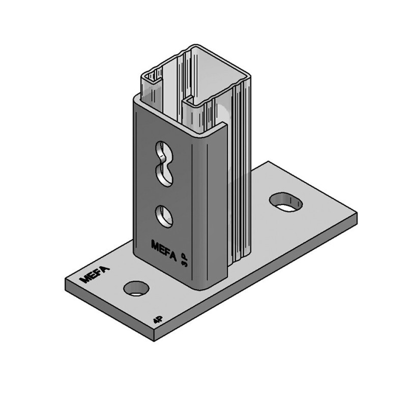Piastra di Base Verticale per Binari L=45mm (Conf 10pz)
