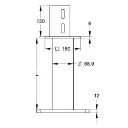 Elemento di Sostegno XL100 L=400mm Regolabile