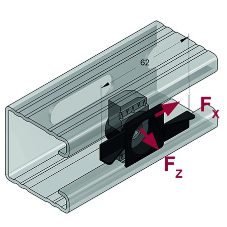Piastra di Montaggio MP-X Stex 45 M10 Inox A4 (Conf 30pz)