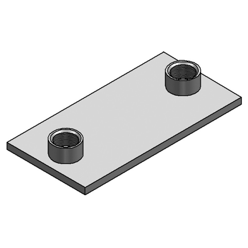 Slitta a Piatto 150x100x8mm 2xM16 Inox A4